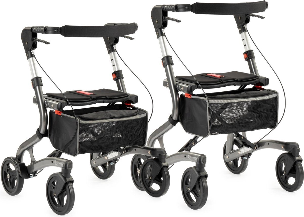 MultiMotion Trollimaster RG70 Rollator Low - Donkergrijs - Zithoogte 52 cm (lengte tot 1.65cm)