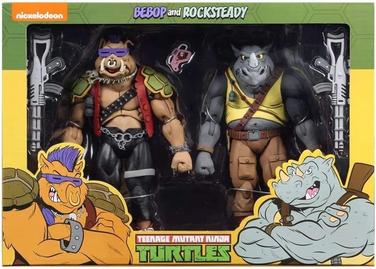 NECA TMNT: Rocksteady and Bebop 7 inch Action Figure 2-Pack