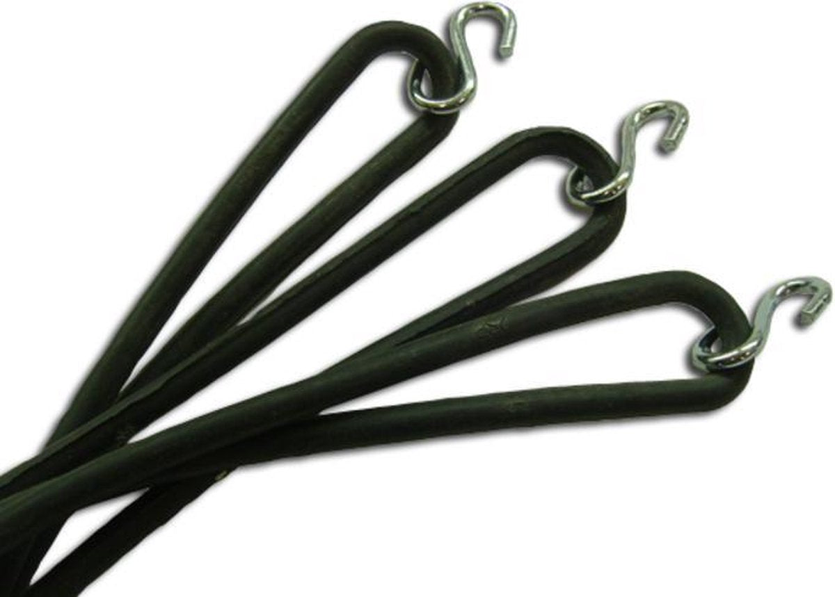 10 stuks - Spanrubbers -  Carrosserierubbers - met S-haak 20 cm