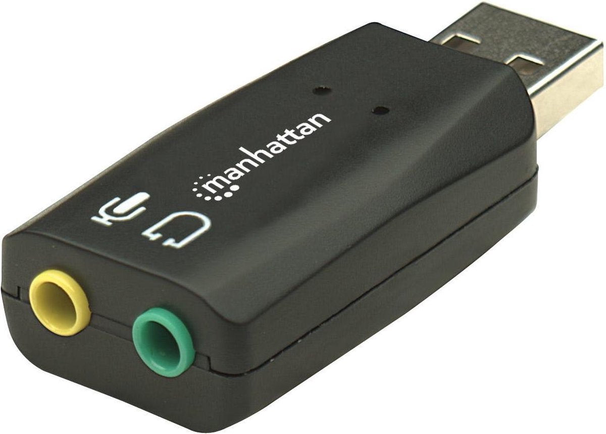 Manhattan Hi-Speed USB 3-D Audio Adapter 2.1 Externe geluidskaart Externe koptelefoonaansluitingen