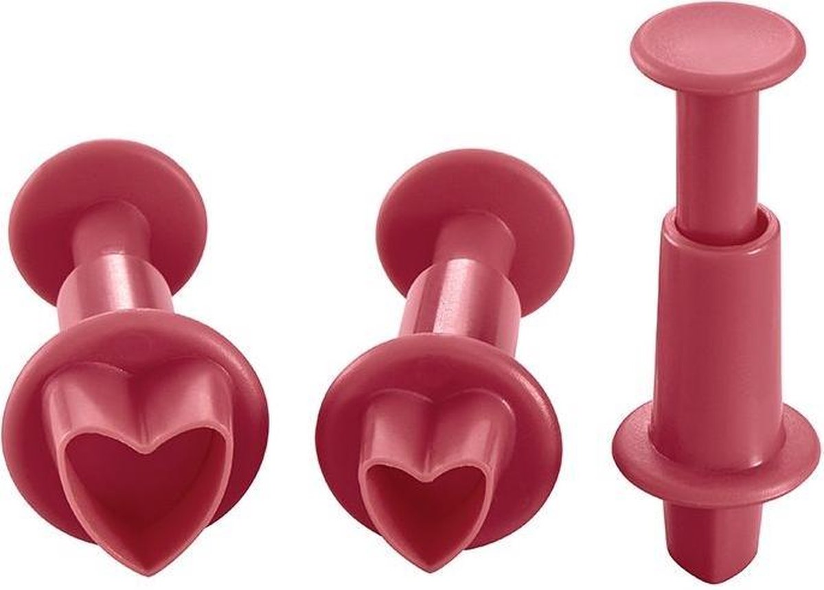 Lurch - uitsteekvormen hart - 3 st. - rood