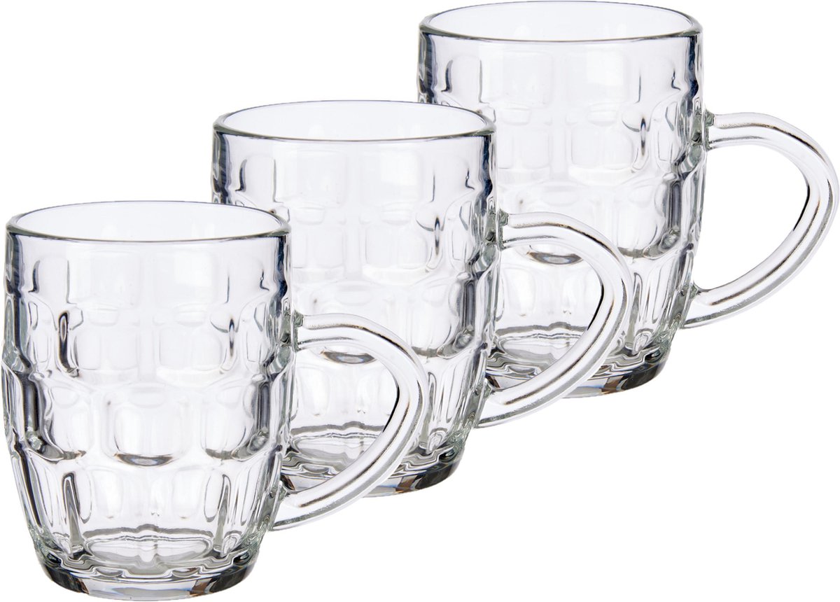Set van 12x stuks glazen bierpullen 280 ml - Bierglazen