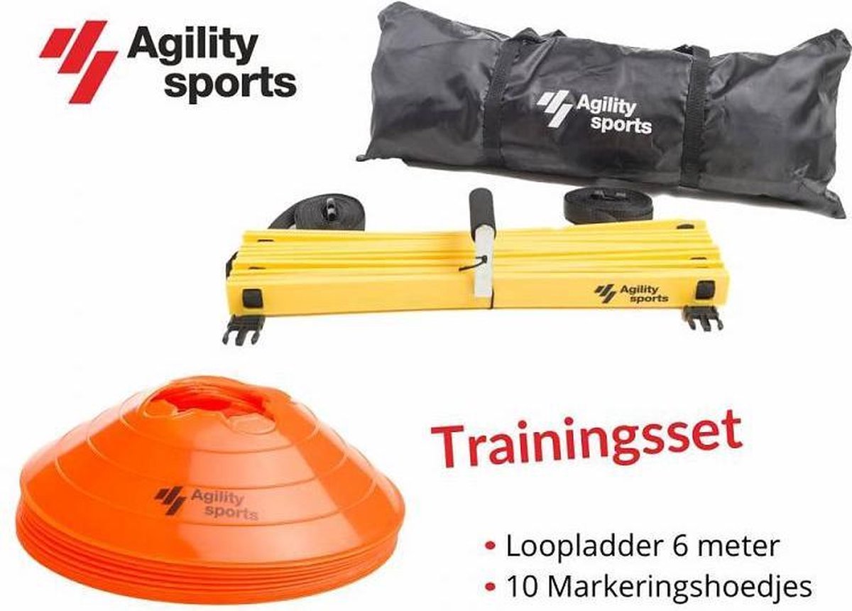 Trainingsset Agility Sports | Loopladder 6 meter | trainingsladder | Speedladder | Pionnenset  | Pion Oranje