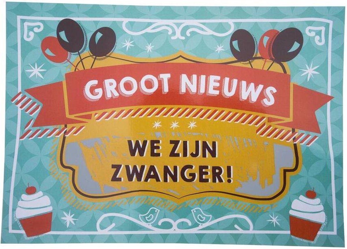 Kraskaart - We zijn Zwanger! Balloons & cupcakes Model: Zwanger