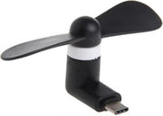 Smartphone ventilator 3 in 1 | Micro-USB | Lightning | USB-C – zwart