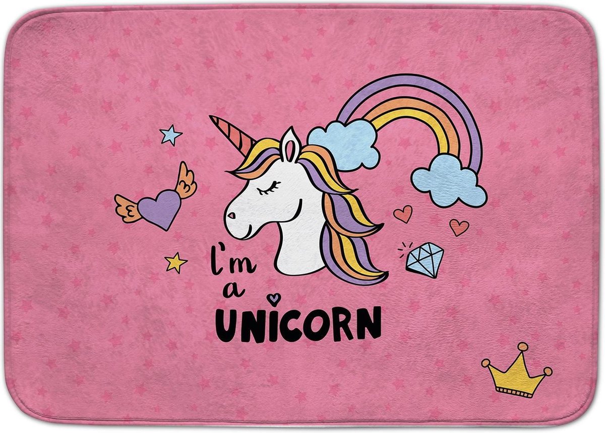 Achoka Vloerkleed I'm A Unicorn 100 X 150 Cm Roze