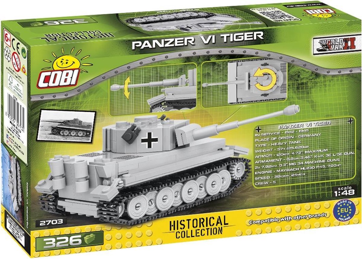 Cobi Bouwpakket Small Army Panzer Vi Tiger Grijs 326-delig