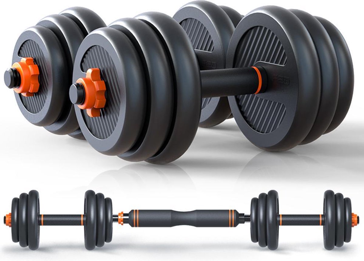 ✅ Dumbells set 20kg | Halterset | Verstelbaar |Inclusief stang ✅