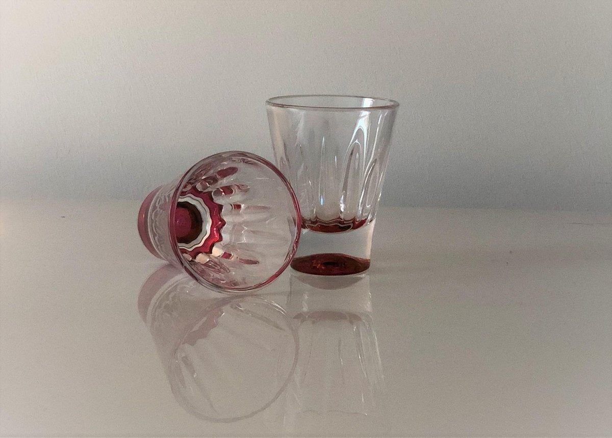 Shotglazen rood  6stuks