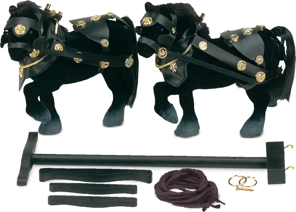 Wilesco - Pferdegespann Z431 Zwei Schwarzen Pferden ** - WIL00431 - modelbouwsets