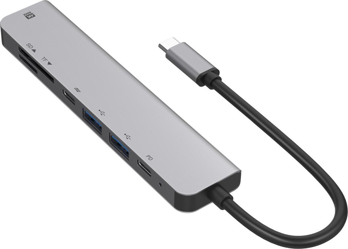 Sounix 7 in 1 USB C Hub- SD/TF-USB 2.0*2 - HDMI 4K@60Hz - PD - USB C(Data)