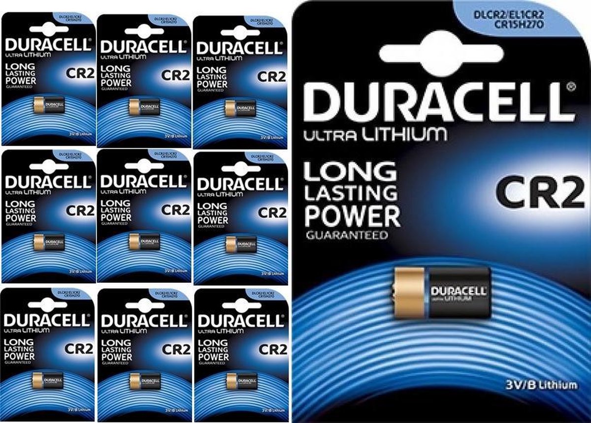 10 Stuks - Duracell CR2 EL1CR2 RLCR2 DR2R 3V Lithium batterij