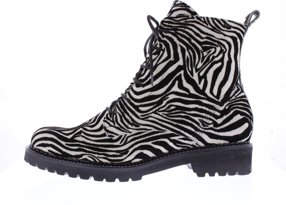 Verhulst - Kim veterlaarsje - zebra zwart wit - wijdte H - maat 5