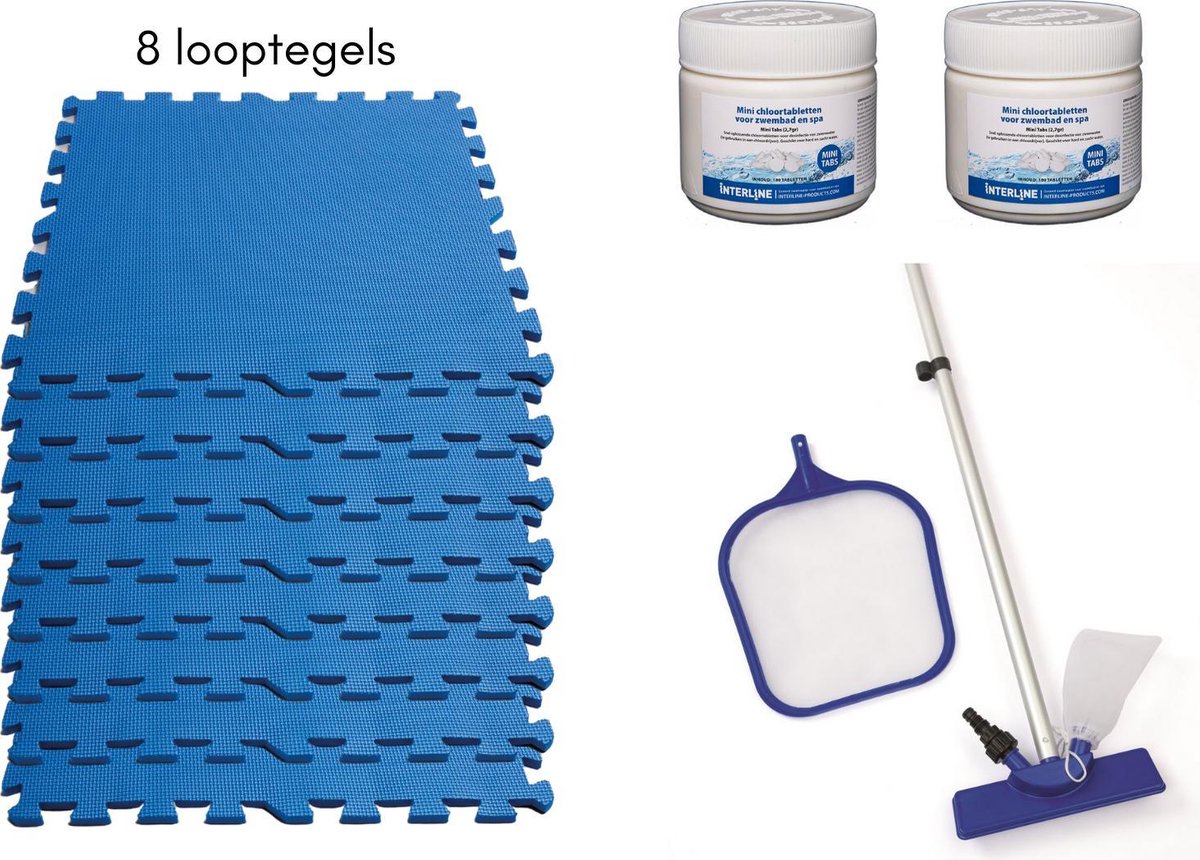 Zwembad onderhoud - Intex - onderhoudsset - Schepnet - Zwembad Chloor - Zwembad tegels