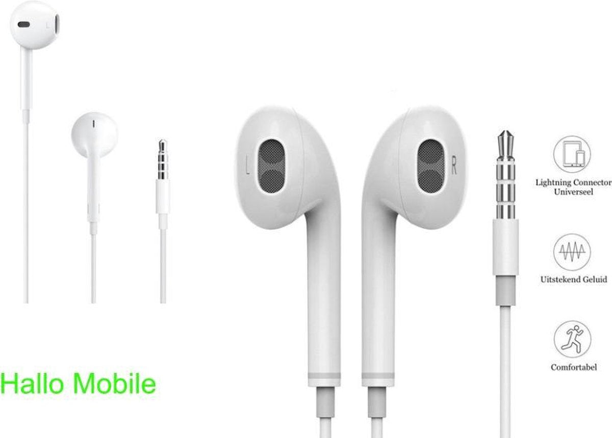 Headset oortjes In-Ear 3.5 mm Jack - Wit Voor iPhone Muziek Audio en Bellen
