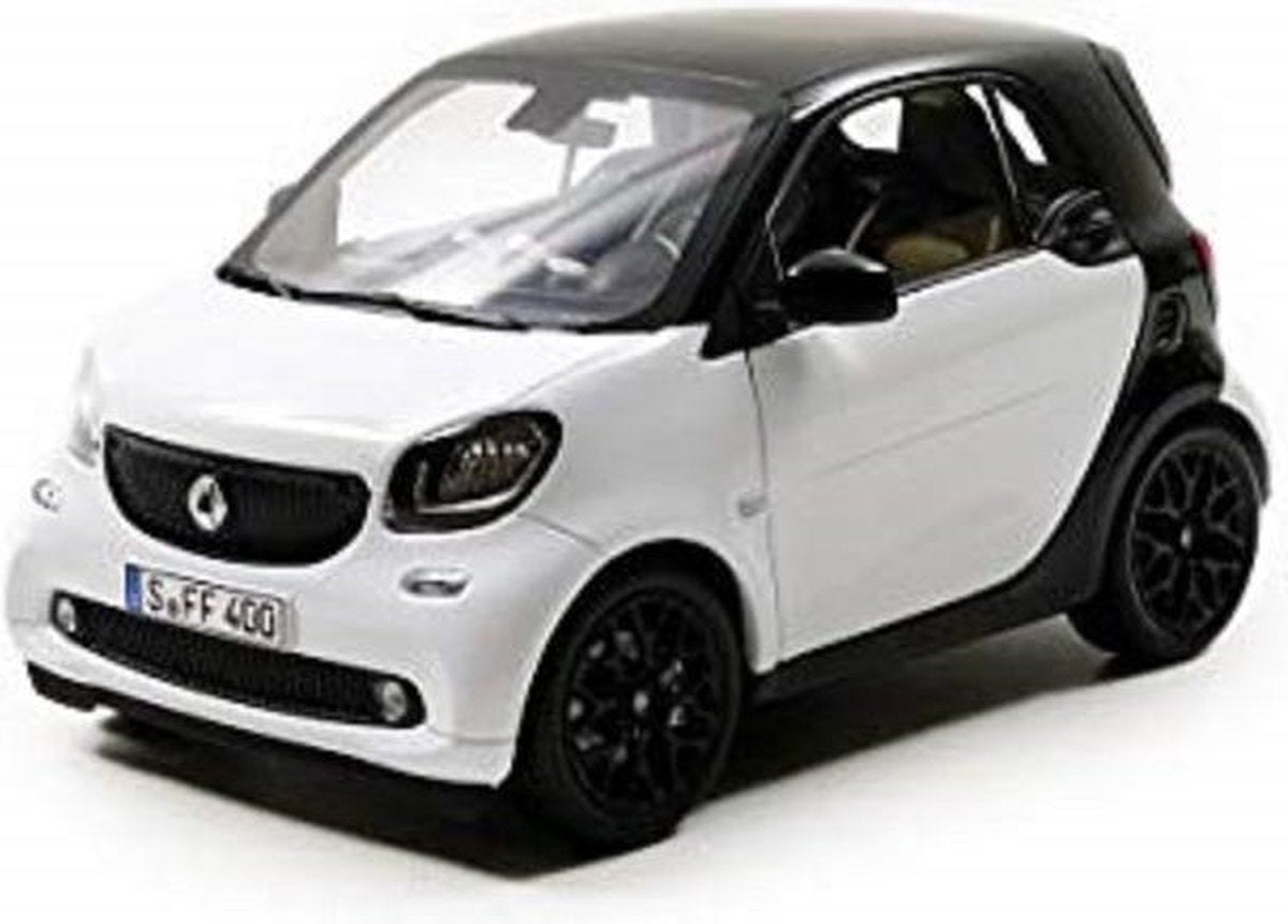 Smart Fortwo 2015 Zwart / Wit 1-18 Norev