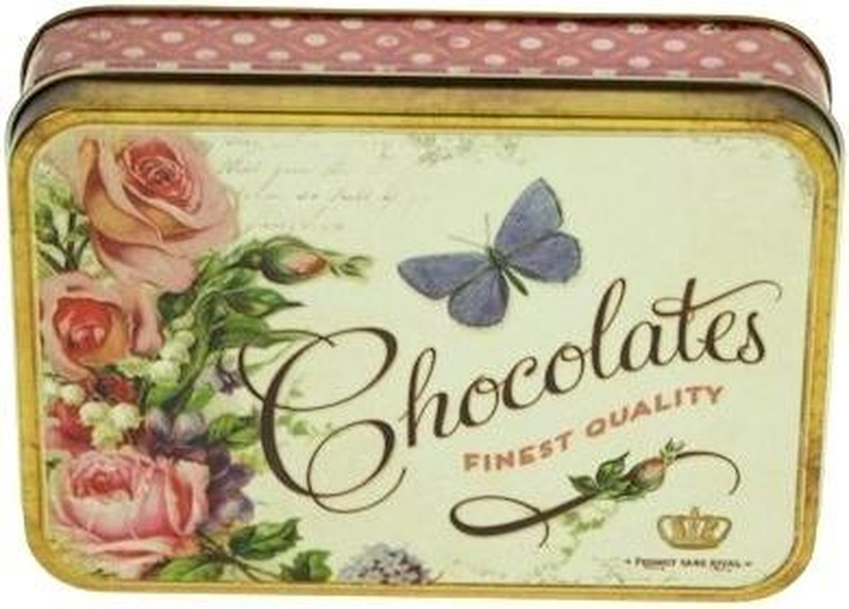 Blikje Chocolates fine quality vlinder 14