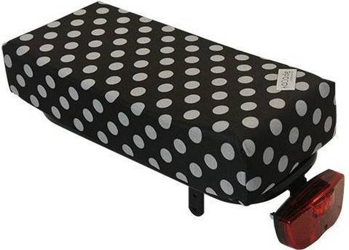 Hooodie Big Cushie White Small Dots - zacht en vrolijk fietskussen voor op bagagedrager