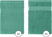 EM Kitchen Set Zeegroen - 4 Theedoeken 50x70cm + 4 Keukendoeken 50x50cm
