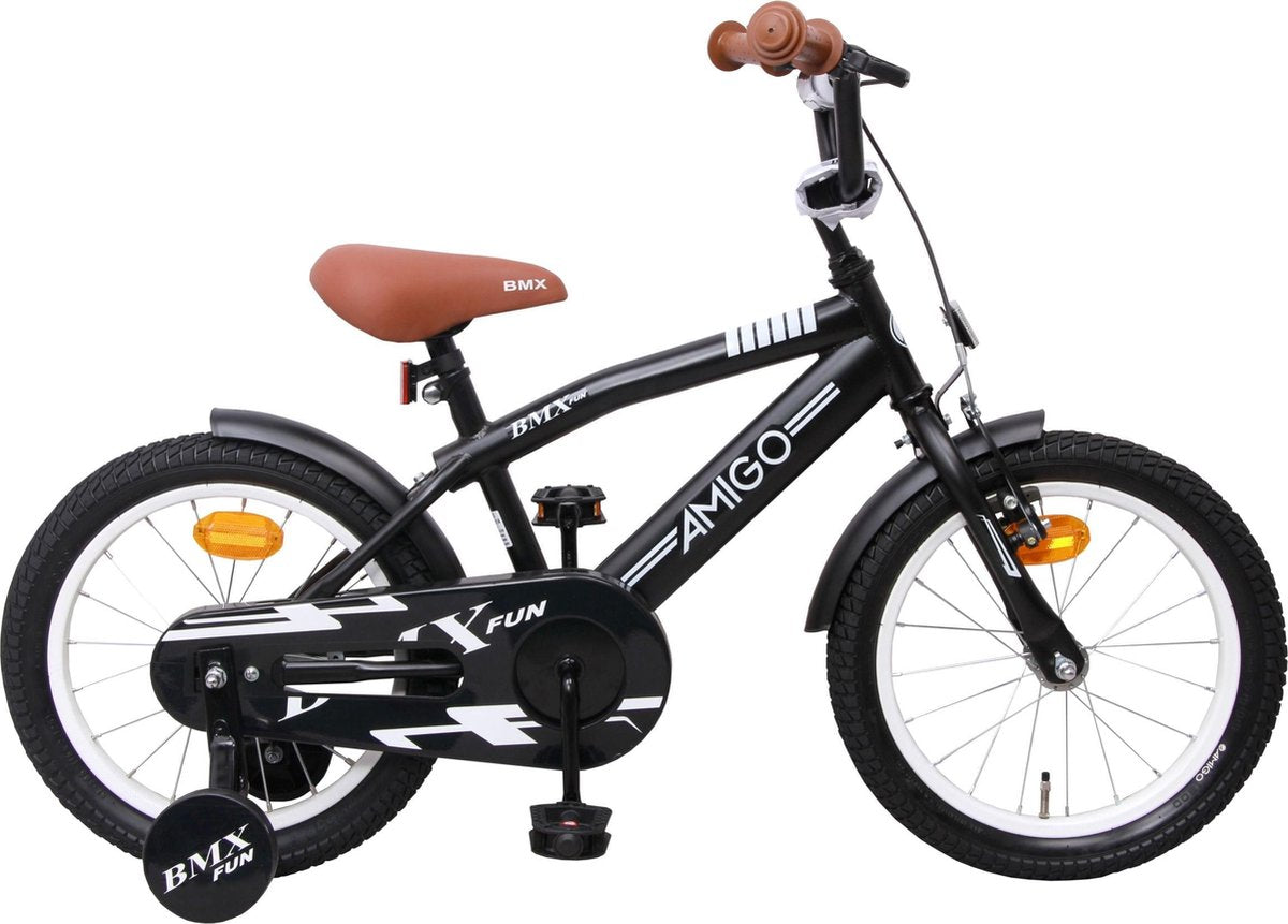 Amigo Bmx Fun Kinderfiets - Jongens - 16 Inch - Mat Zwart
