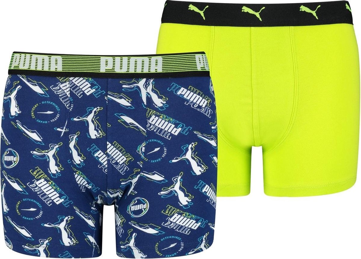 Puma - Boys Alpha Print Boxer - Geel - Kinderen - maat  140