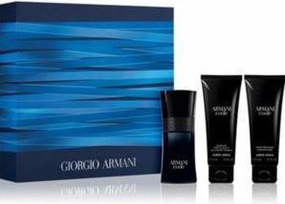 Armani Code Homme Giftset - 50 ml eau de toilette spray + 75 ml showergel + 75 ml aftershave balm - cadeauset voor dames