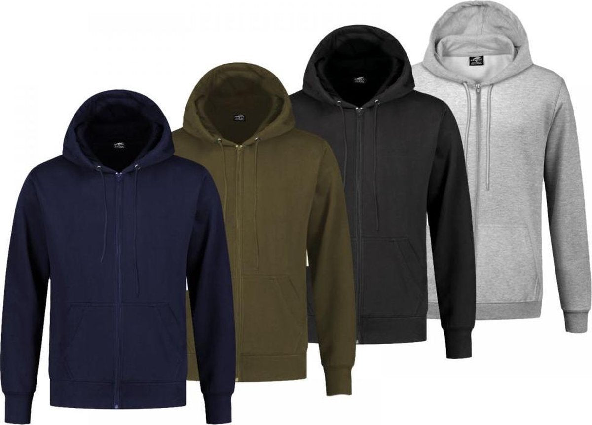 REWAGE Hoodies Met Rits Premium Heavy Kwaliteit - Heren - Combi Pack - XL