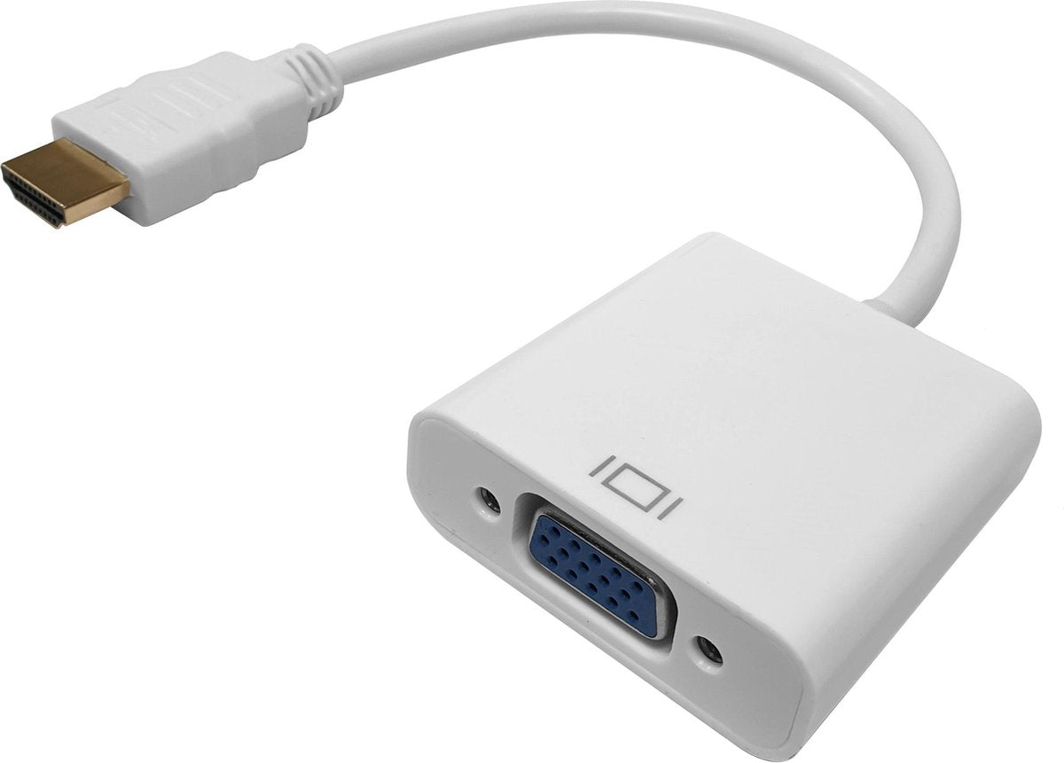 XIB HDMI naar VGA adapter / kabel voor pc/laptop/beamer / 1080p HD - Wit