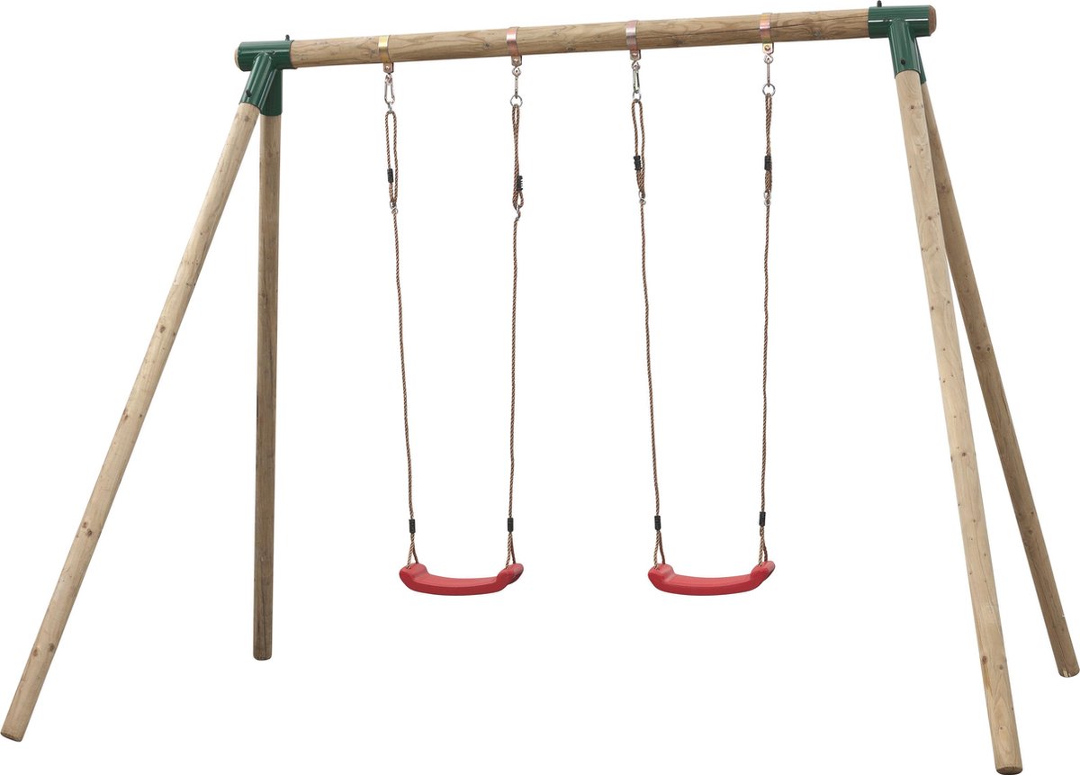Dubbele houten schommel - SwingKing Bernedette Be-out set