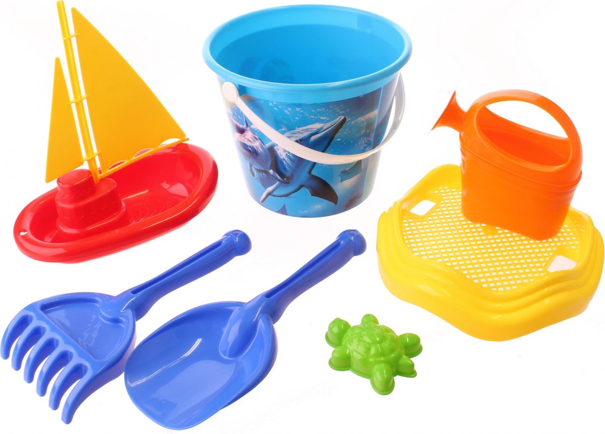 Happy People Strandspeelgoed Set Emmer 24 Cm 7-delig Geel
