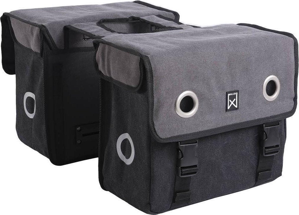 Willex Canvas Dubbele Tas Grijs/Zwart