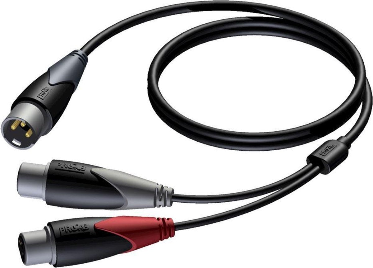 Procab CLA736 1x XLR (m) - 2x XLR (v) audiokabel - 1