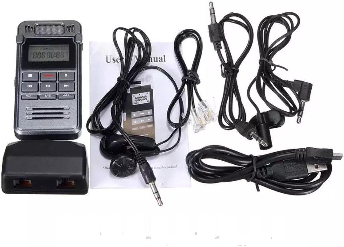 LOUZIR Digitale Dictafoon Voice Recorder 8GB Audio Opname Spraak Recorder met Display