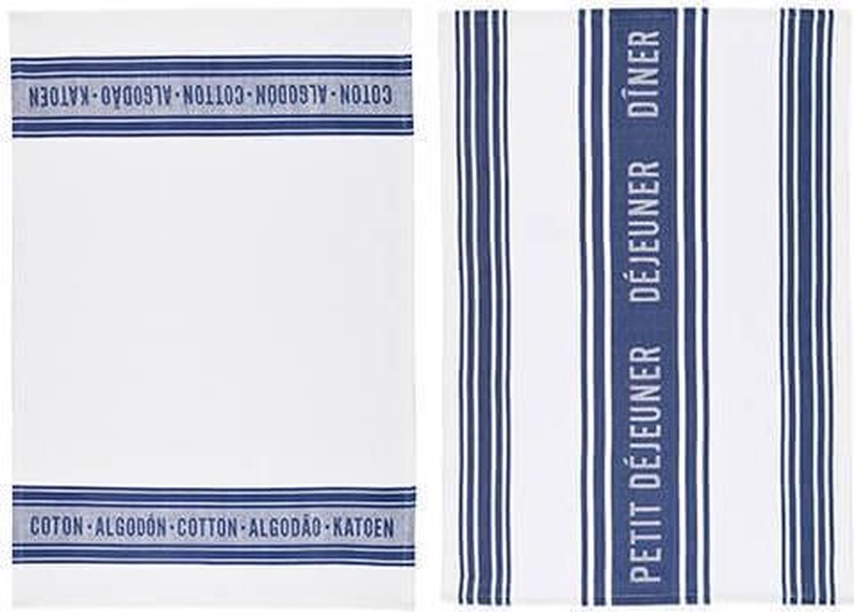 Theedoeken Blauw - Katoen - Set van 2 - 70x47cm - KitchenCraft