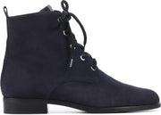 Hassia Vrouwen Suède Crocoprint Veterboots / Laarzen / Damesschoenen 306242 - Blauw - maat 38.5