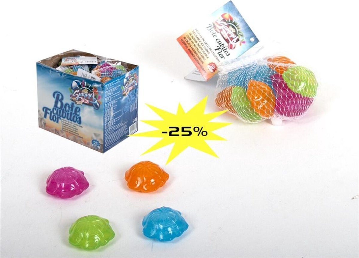 10x stuks ijsblokjes bloemen herbruikbaar - Plastic ijsblokjes - Verkoeling artikelen - Gekoelde drankjes maken