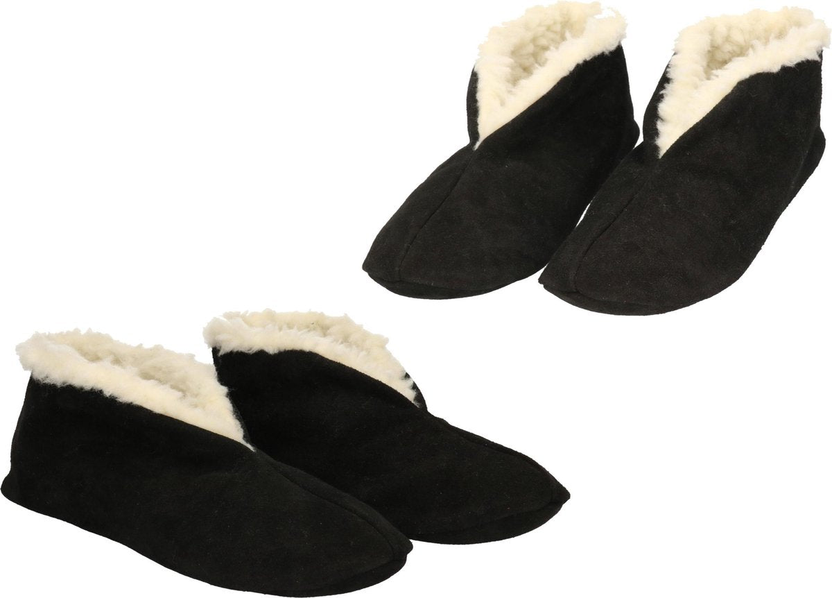 Voordeelset van 2x paar Spaanse sloffen/pantoffels zwart voor dames/heren - Voordelig/laagste prijs