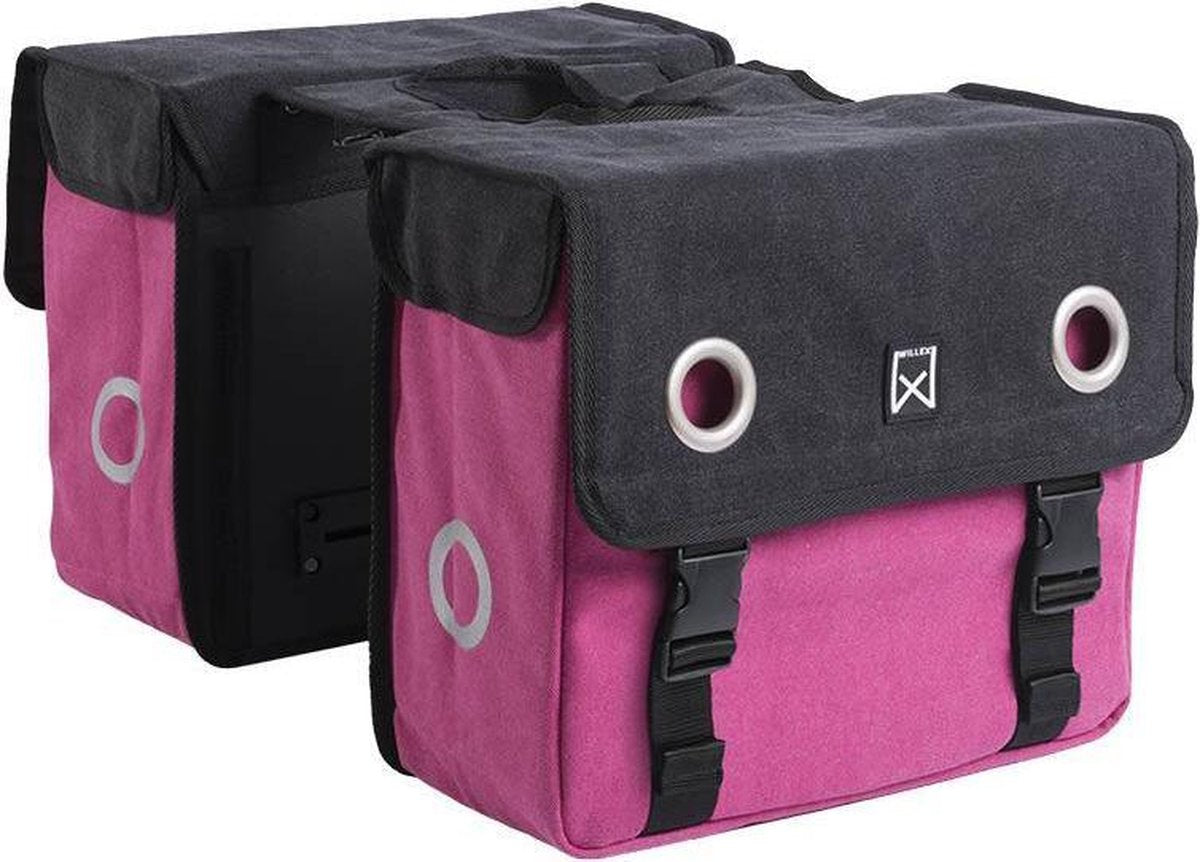 Willex Canvas Dubbele Tas Zwart/Roze