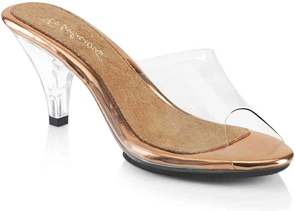 Fabulicious Muiltjes met hak -40 Shoes- BELLE-301 US 10 Goudkleurig/Transparant