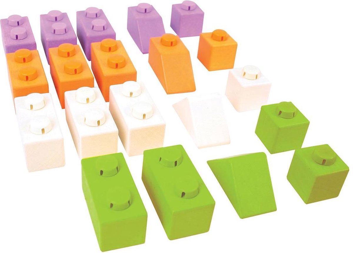 Bigjigs Baby Click Blocks- Basic 20 Houten Blokken