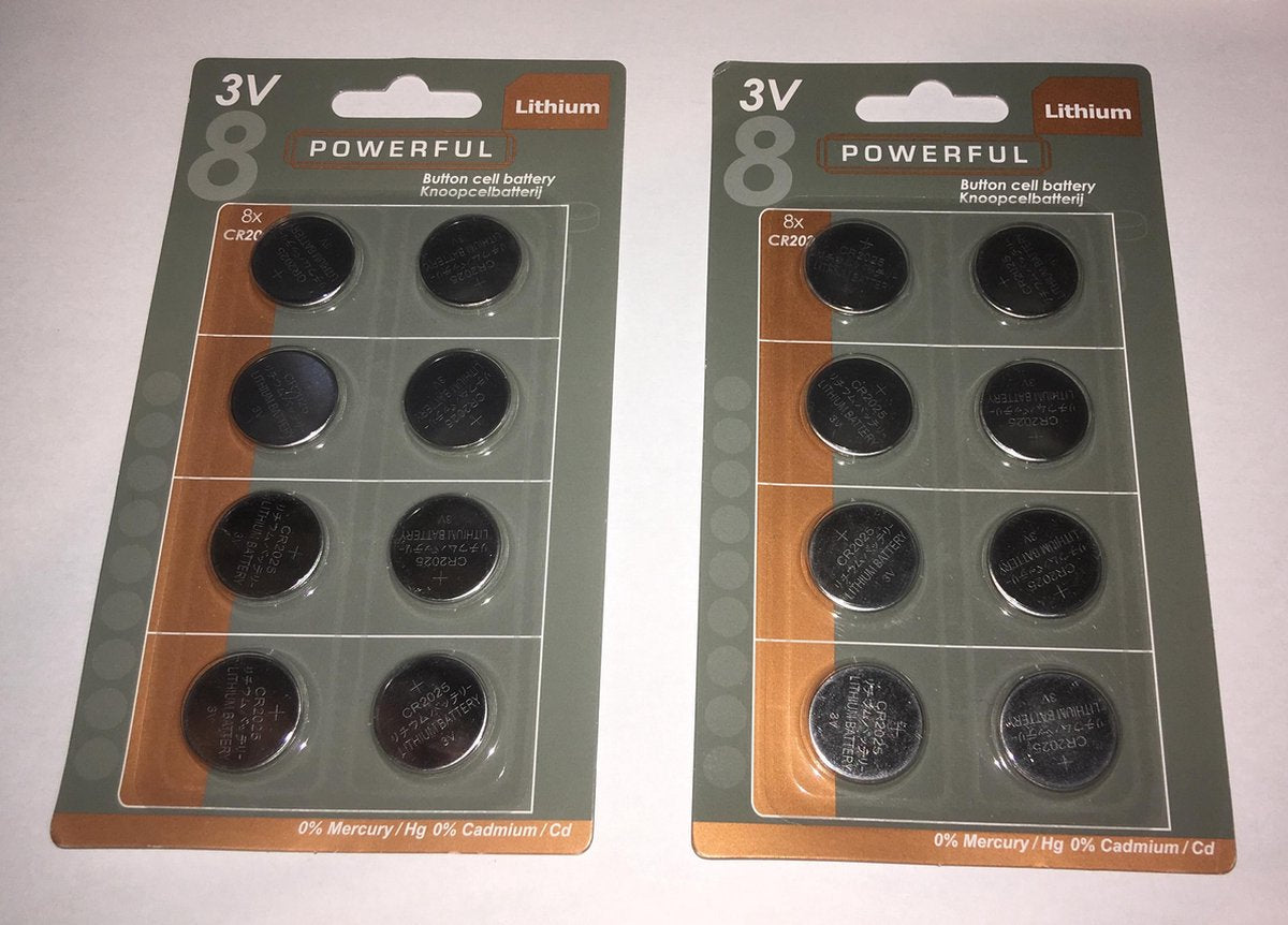 Knoopcel 3V CR2025 Powerfull Lithium - 16 stuks