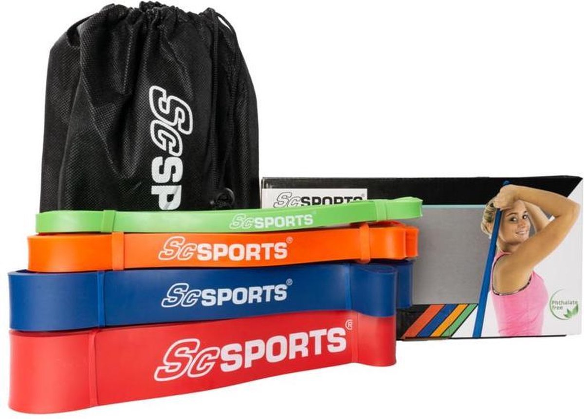ScSPORTS® Weerstandsbanden - Set van 4 - 208 cm - Weerstand ca. 6