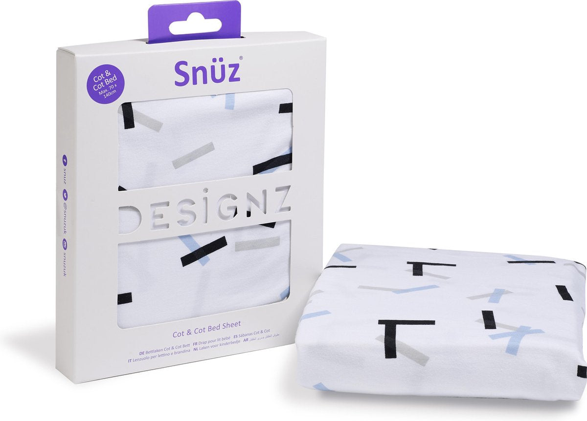 Snuz Hoeslaken Snuzkot Ledikant - 70x140 cm - Geo Breeze Sprinkle