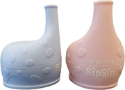 Anti-Lek Cup -  Anti-Lek Beker  - Olifant Opzet Beker Deksel Lek Vrij - Vaatwasbestendig - Cup Cover - Veilig voor Baby's 2 stuks - 100% Lek Vrij - Handige Siliconen Deksel - Universele Baby Kinderen Drinkbeker -  Rose en Baby Blauw - Kraamcadeau -