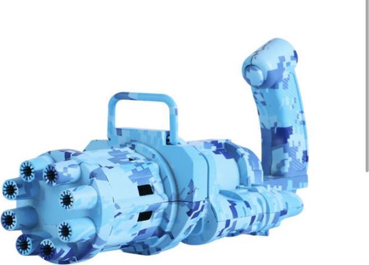 GatLing Bellenblaas Machine Pistool Camouflage Blauw Bubble Gun