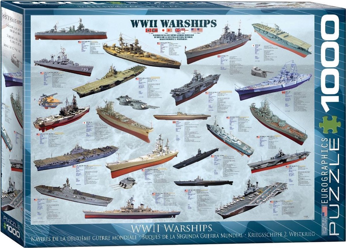 Eurographics puzzel WW II Warships - 1000 stukjes
