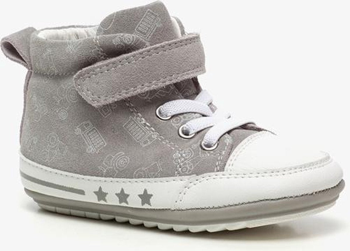 Groot leren babyschoenen - Grijs - Maat 21