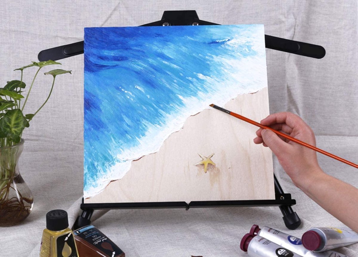 Verstelbaar Schildersezel Tafelmodel - Tafelezel - Driepoot - Schilderij Standaard - Display - Draagbaar Ezel - Zittend Schilderen - Voor Volwassenen en Kinderen - Compact en Lichtgewicht - Klassiek Zwart