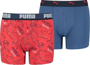 Puma - Boys Alpha Print Boxer - Rood - Kinderen - maat  164