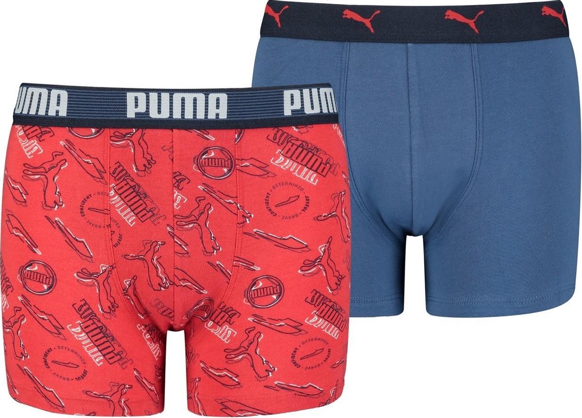 Puma - Boys Alpha Print Boxer - Rood - Kinderen - maat  152
